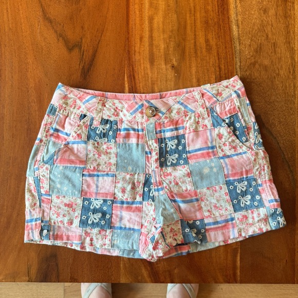 Justice Other - Justice Girls Pink/Denim Patchwork Shorts Size 12R NWT